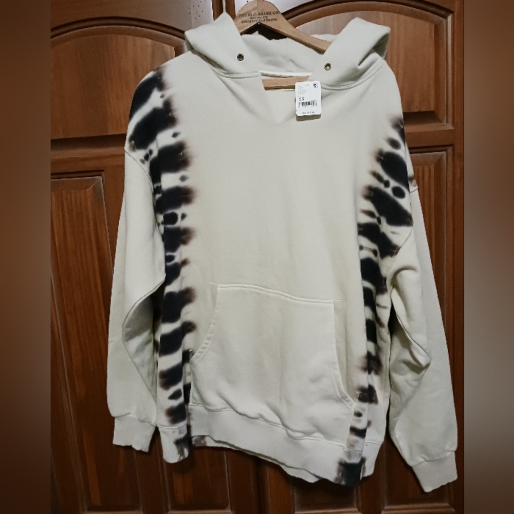 Free People Washed It's A Vibe Hoodie X-SMALL Sweatshirt Tie Dye